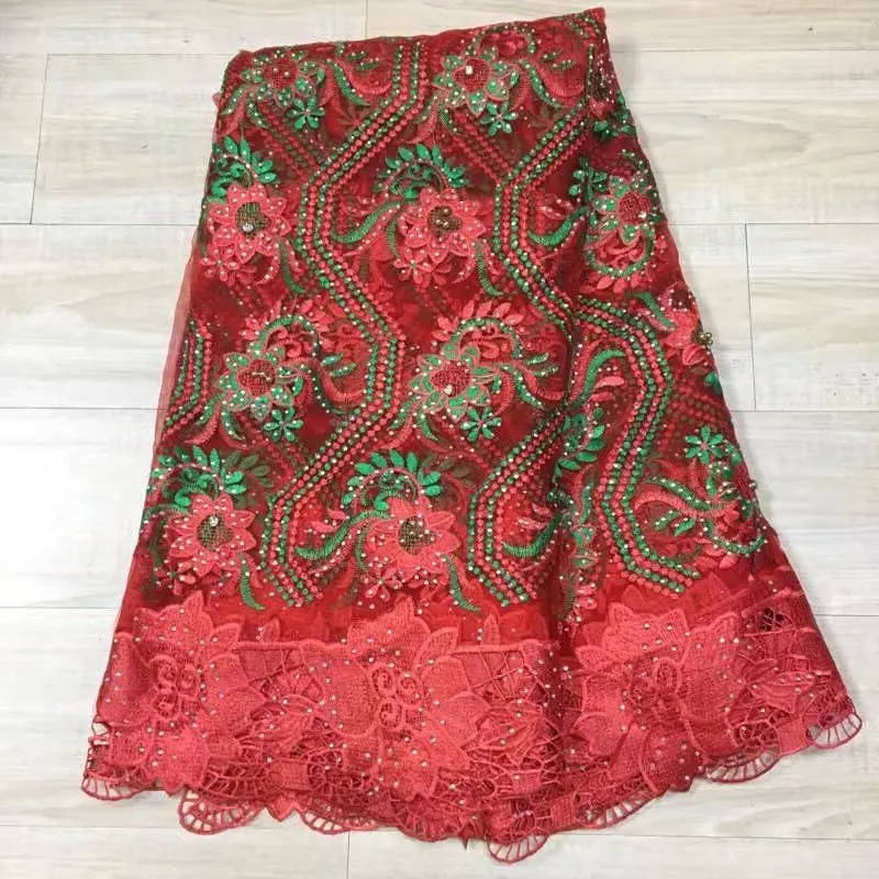 Hot Sale Tulle Lace Fabric High Quality African French 2017 Net Nigerian Fabrics For Women Dresses 5 Yards 740 | Дом и сад