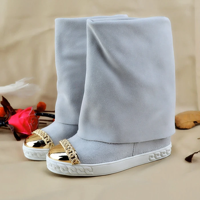 European spring autumn 8cm wedges boots Fashion women's suede leather increased knee boots EU35-41 BY664 
European spring autumn 8cm wedges boots Fashion women's suede leather increased knee boots EU35-41 BY664