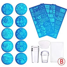 Biutee 13 шт. цветок лес изображения ногтей пластины + 2 Stamper скребки наборы для дизайна ногтей штамповки пластины с узорами для ногтей инструмен...(China)