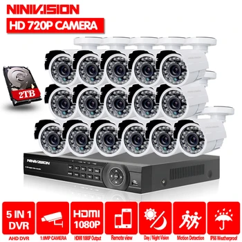NINIVISION 16CH 1080P AHD DVR NVR CCTV HDMI 16pcs AHD 720P 2000TVL IR Weatherproof CCTV Camera Security System Surveillance Kit
NINIVISION 16CH 1080P AHD DVR NVR CCTV HDMI 16pcs AHD 720P 2000TVL IR Weatherproof CCTV Camera Security System Surveillance Kit