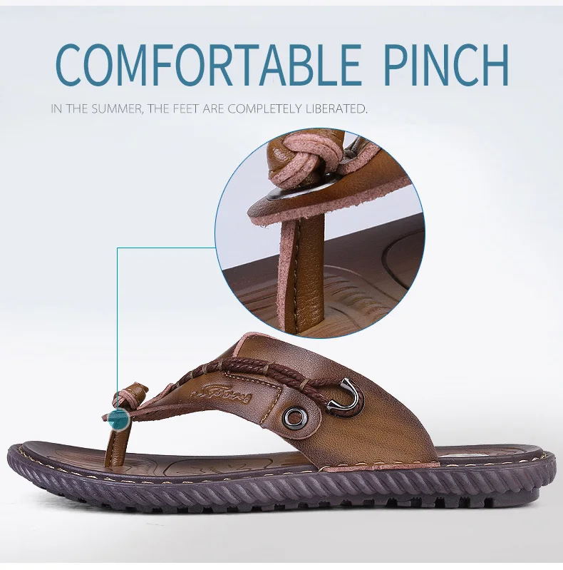 BIMUDUIYU Luxury Brand Flip Flops Soft comfortable Microfiber Leather Slippers Beach Slipper Flip Flop Summer Shoe For Men 20
