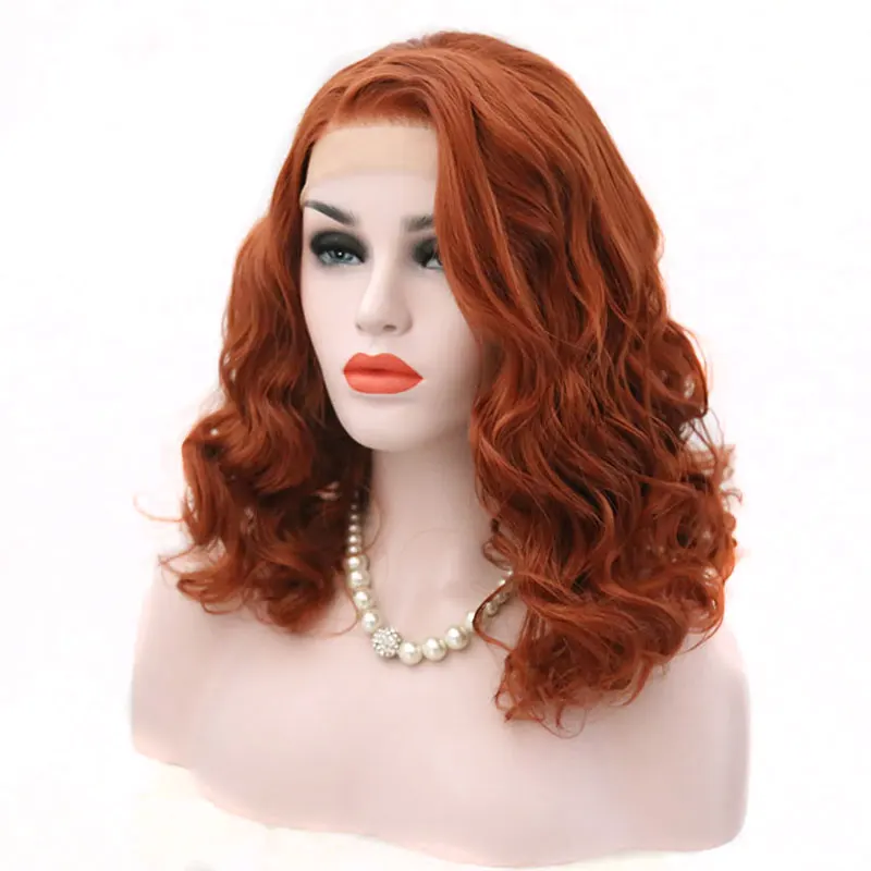 Bombshell Orange Red Short Loose Wave Synthetic Lace Front Wig Glueless Heat Resistant Fiber Hair Side Parting For White Women
Bombshell Orange Red Short Loose Wave Synthetic Lace Front Wig Glueless Heat Resistant Fiber Hair Side Parting For White Women
