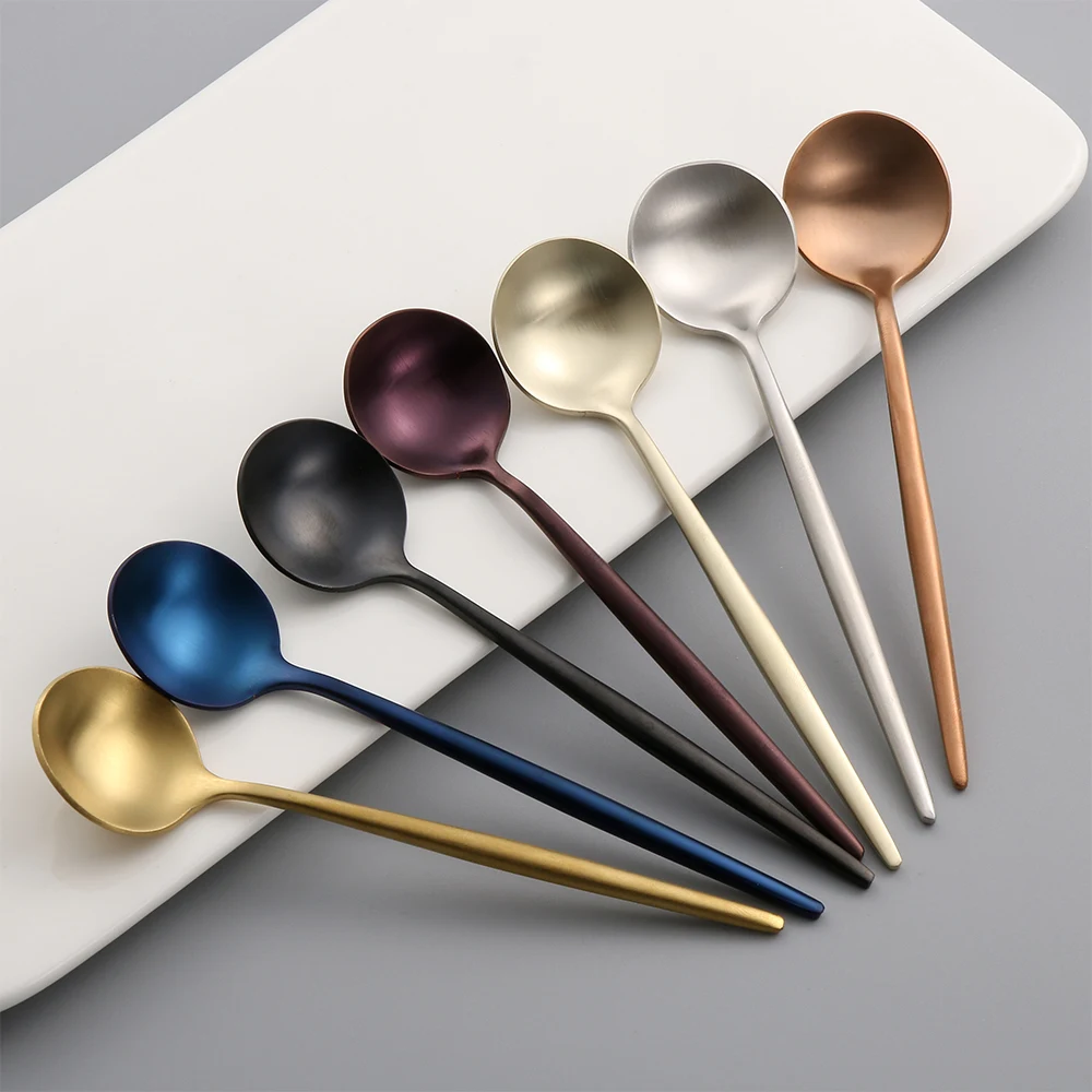 7 Colors Stainless Steel Tea Coffee Spoon Small Stirring Scoop Drinking Dessert Flatware Mini Coffee Spoon Kitchen Tools
7 Colors Stainless Steel Tea Coffee Spoon Small Stirring Scoop Drinking Dessert Flatware Mini Coffee Spoon Kitchen Tools