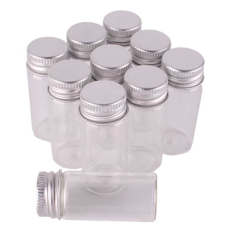 1 Small Glas Fläschchen Anhänger Flasche mit Silber Schraubverschluss