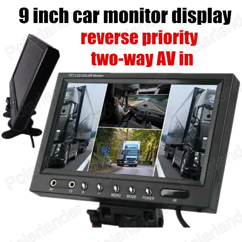 

9 Inch Ultra Big color TFT LCD Car Monitor display backup Rearview camera Reverse priority with 2 AV in