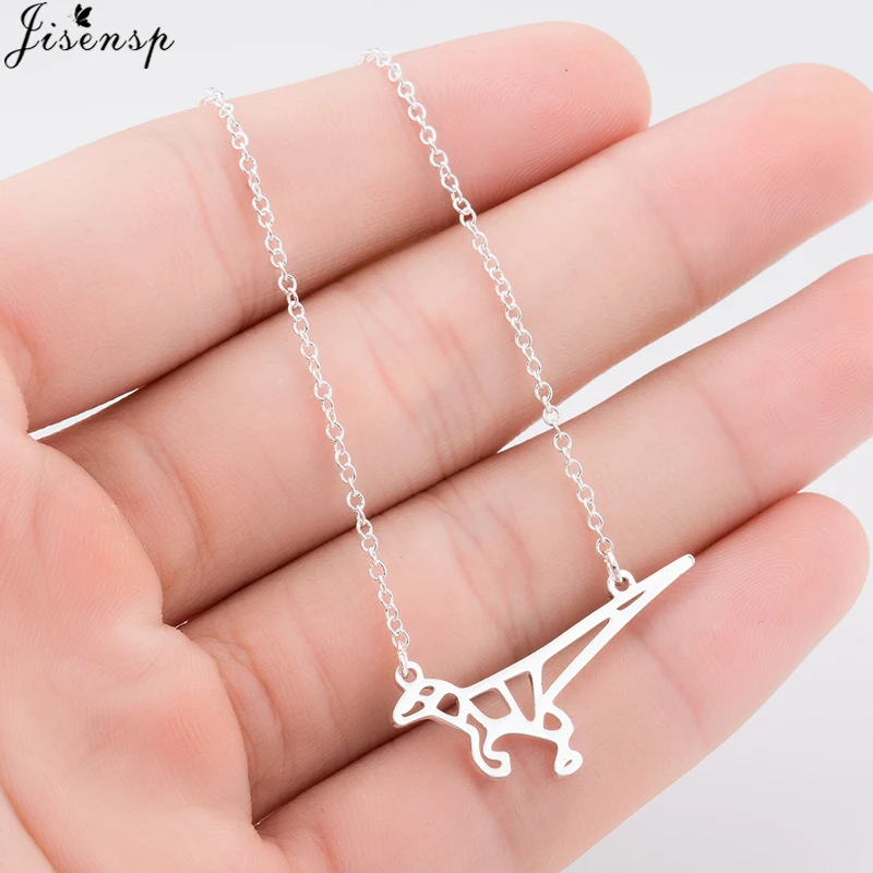Jisensp Fashion Accessories Women Jewelry Cute Origami Dinosaur Necklace Men Long Chain Geometric Pendants Necklace Wholesale
Jisensp Fashion Accessories Women Jewelry Cute Origami Dinosaur Necklace Men Long Chain Geometric Pendants Necklace Wholesale