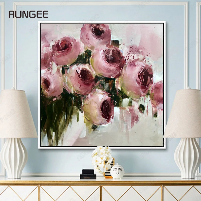 100% Hand Painted Abstract Pink Flower Oil Painting On Canvas Wall Art Wall Adornment Pictures Painting For Live Room Home Decor
100% Hand Painted Abstract Pink Flower Oil Painting On Canvas Wall Art Wall Adornment Pictures Painting For Live Room Home Decor