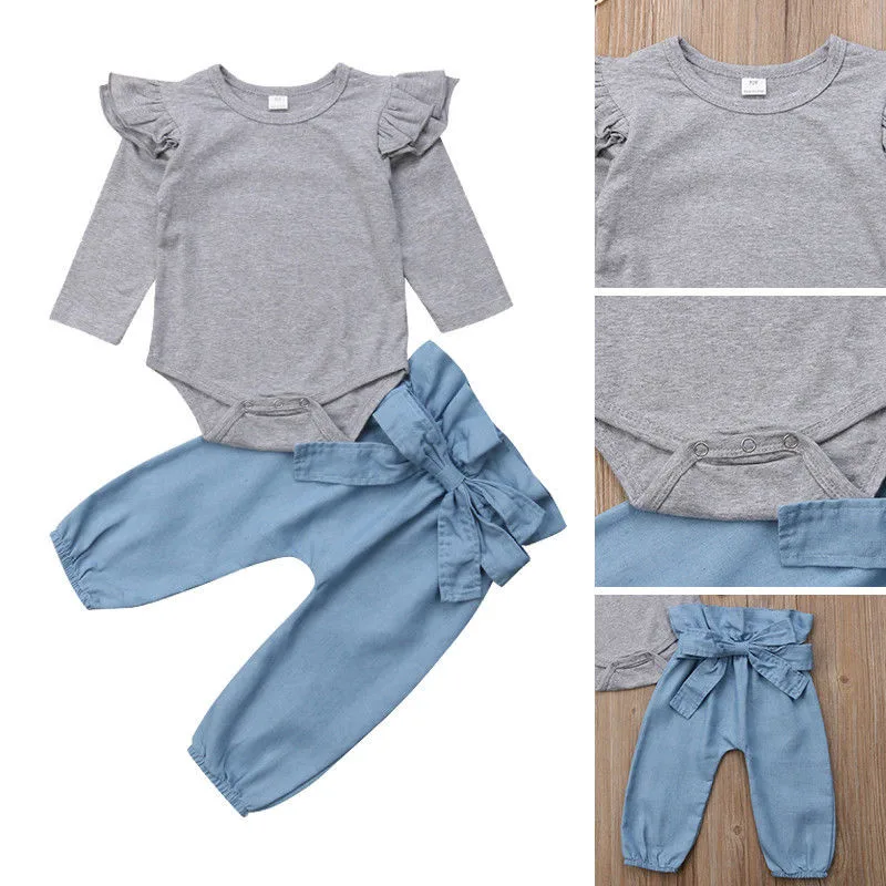 Newborn Baby Girl clothes solid Bandage Pants Bow Headband long sleeve Ruffle round neck Bodysuit 3Pc kids Toddler Autumn Outfit
Newborn Baby Girl clothes solid Bandage Pants Bow Headband long sleeve Ruffle round neck Bodysuit 3Pc kids Toddler Autumn Outfit