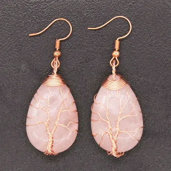 Trendy-beads Rose Gold Color Wire Wrap Water Drop Earrings For Women Natural Rose Pink Quartz Jewelry
Trendy-beads Rose Gold Color Wire Wrap Water Drop Earrings For Women Natural Rose Pink Quartz Jewelry