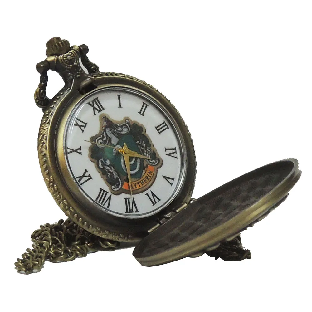 Retro Bronze Harry Potter Hogwarts College Slytherin Quartz Pocket Watch Analog Pendant Necklace Mens Womens Watches Chain Gift
Retro Bronze Harry Potter Hogwarts College Slytherin Quartz Pocket Watch Analog Pendant Necklace Mens Womens Watches Chain Gift