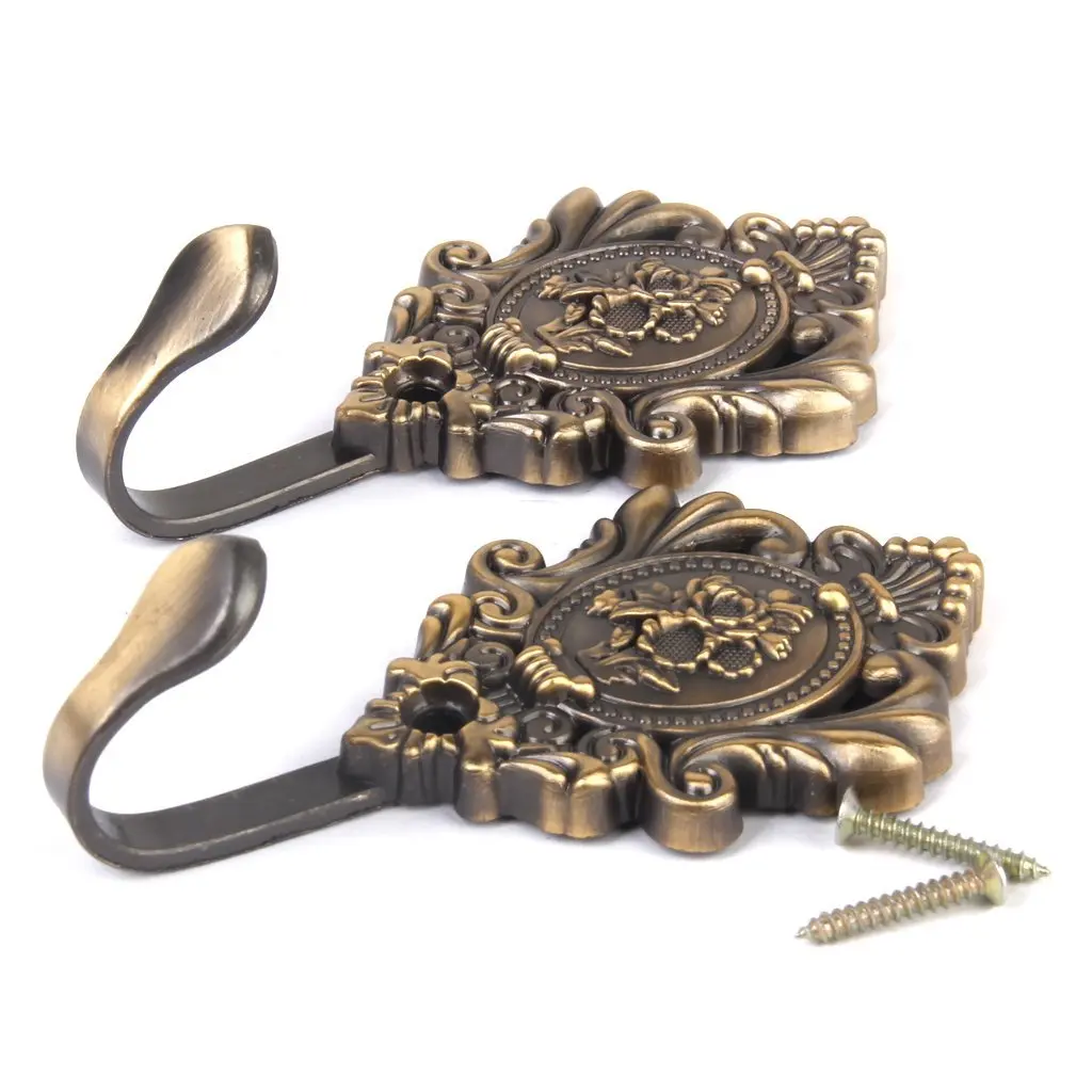 Classical Rose Pattern Vintage Alloy Drapery Curtain Holdbacks Tieback Hooks 2Pcs
Classical Rose Pattern Vintage Alloy Drapery Curtain Holdbacks Tieback Hooks 2Pcs