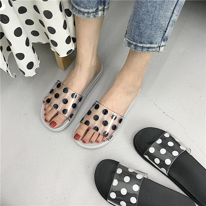 Transparent Slippers Women Polka Dot Flipflops Ladies Clear Shoes Color Change Slides Woman Slippers Mules Flats Jelly Sandals
Transparent Slippers Women Polka Dot Flipflops Ladies Clear Shoes Color Change Slides Woman Slippers Mules Flats Jelly Sandals