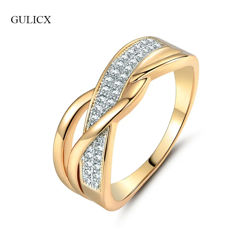 GULICX Fashion Twisted Finger Band Rings For Women Statement Gold-color Rings Paved With AAA Cubic Zircon Wedding Jewelry R247
GULICX Fashion Twisted Finger Band Rings For Women Statement Gold-color Rings Paved With AAA Cubic Zircon Wedding Jewelry R247
