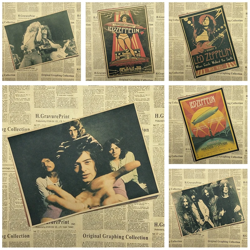 Vintage Poster Led Zeppelin kraft paper retro rock poster classic old band retro poster
Vintage Poster Led Zeppelin kraft paper retro rock poster classic old band retro poster