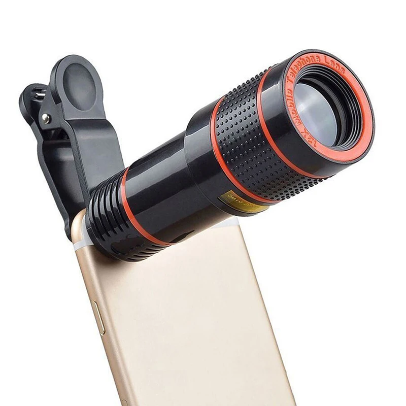 Outdoor Tool Mobile Phone Telephoto Lens 12X Zoom Optical Telescope Camera Lens with Clips For iphone 4S 5S 6S 7 All Phone
Outdoor Tool Mobile Phone Telephoto Lens 12X Zoom Optical Telescope Camera Lens with Clips For iphone 4S 5S 6S 7 All Phone