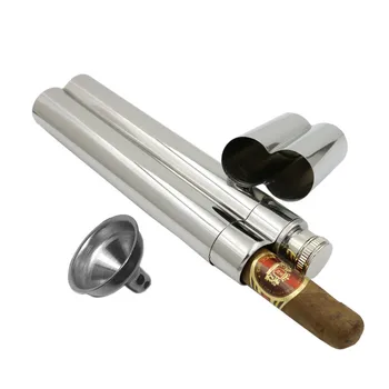 304 Stainless Steel Cigar Case&Hip Flasks Cigar Box 2 Oz Hip Flask Portable Seal Moisture Tube with Funnel
304 Stainless Steel Cigar Case&Hip Flasks Cigar Box 2 Oz Hip Flask Portable Seal Moisture Tube with Funnel