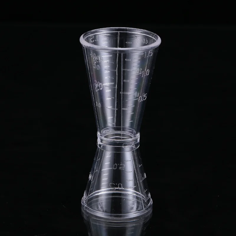 

2019 PC Resin Double-Headed Ounce Measuring Glass Measuring Device Cup Large Size 20-40cc Small Size 10-20cc A