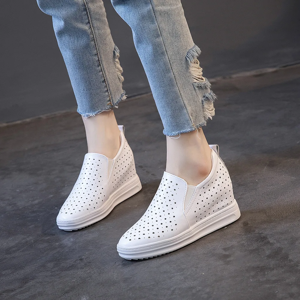 Фото 2019 summer new style simple and solid color hollow casual shoes women comfortable versatile breathable flat shoes. | Обувь