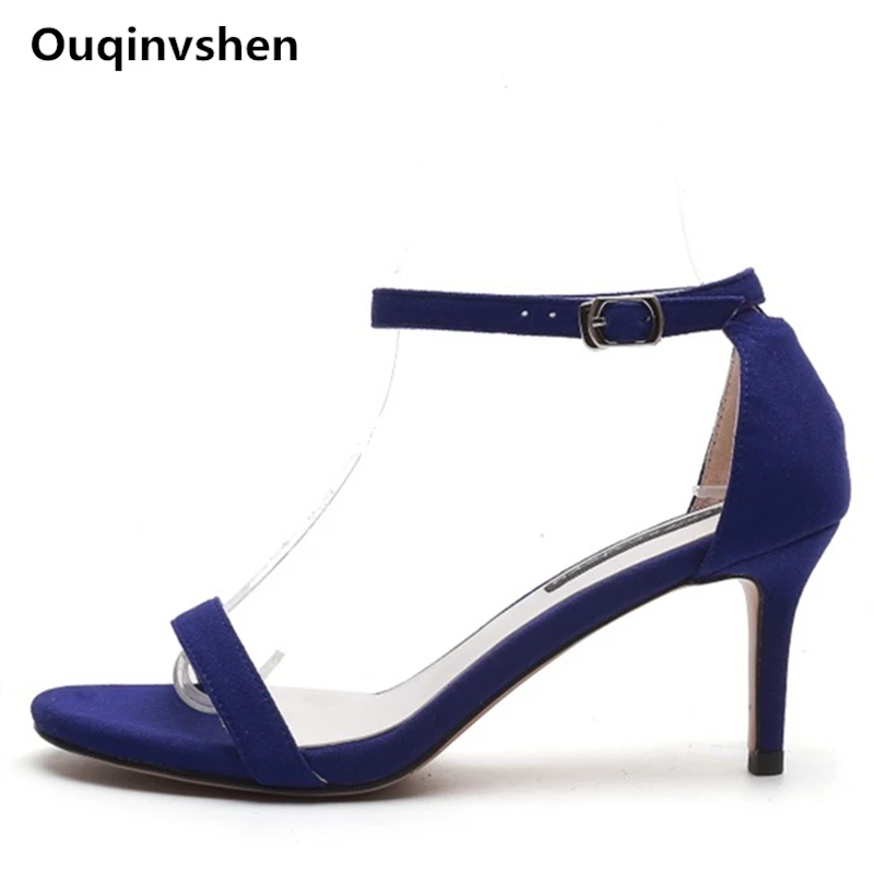 Ouqinvshen Fish Mouth Blue Summer Sandals Buckle Strap Casual Kid Suede Thin Heels Pumps Women Shoes Fashion Consice High Heels
Ouqinvshen Fish Mouth Blue Summer Sandals Buckle Strap Casual Kid Suede Thin Heels Pumps Women Shoes Fashion Consice High Heels