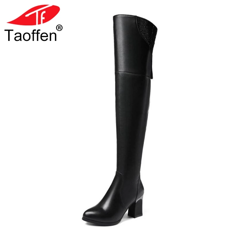 TAOFFEN Women Genuine Leather High Heels Boots Fringes Warm Fur Shoes Women Winter Over Knee Boots Sexy Footwear Size 34-39
TAOFFEN Women Genuine Leather High Heels Boots Fringes Warm Fur Shoes Women Winter Over Knee Boots Sexy Footwear Size 34-39