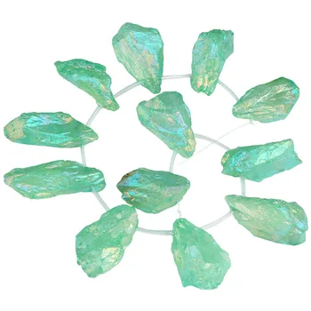 TUMBEELLUWA Teal Titanium Coated Natural Crystal Point Aura Quartz Raw Stone Loose Beads Strand,for Jewelry Making Top Drilled
TUMBEELLUWA Teal Titanium Coated Natural Crystal Point Aura Quartz Raw Stone Loose Beads Strand,for Jewelry Making Top Drilled