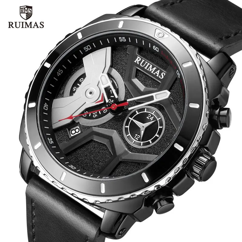 RUIMAS Quartz Watches Men Leather Strap Casual Wristwatch Top Brand Relogios Masculino Luxury clock Army Sport Watch 552Black
RUIMAS Quartz Watches Men Leather Strap Casual Wristwatch Top Brand Relogios Masculino Luxury clock Army Sport Watch 552Black
