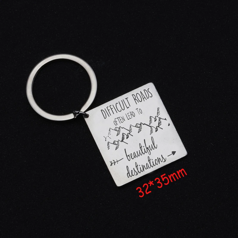 Square Keychain Engraved Difficult Roads Often Lead To Beautiful Destinations Stick Figure Mountains Inspirational Gift
Square Keychain Engraved Difficult Roads Often Lead To Beautiful Destinations Stick Figure Mountains Inspirational Gift
