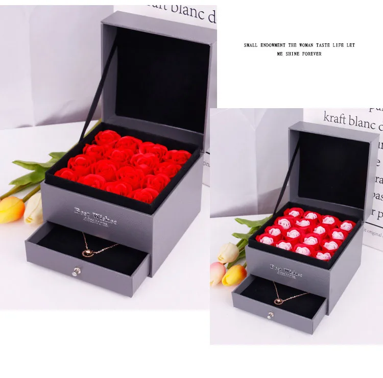 Valentine's day Mother's Day artificial flower rose gift box (8)