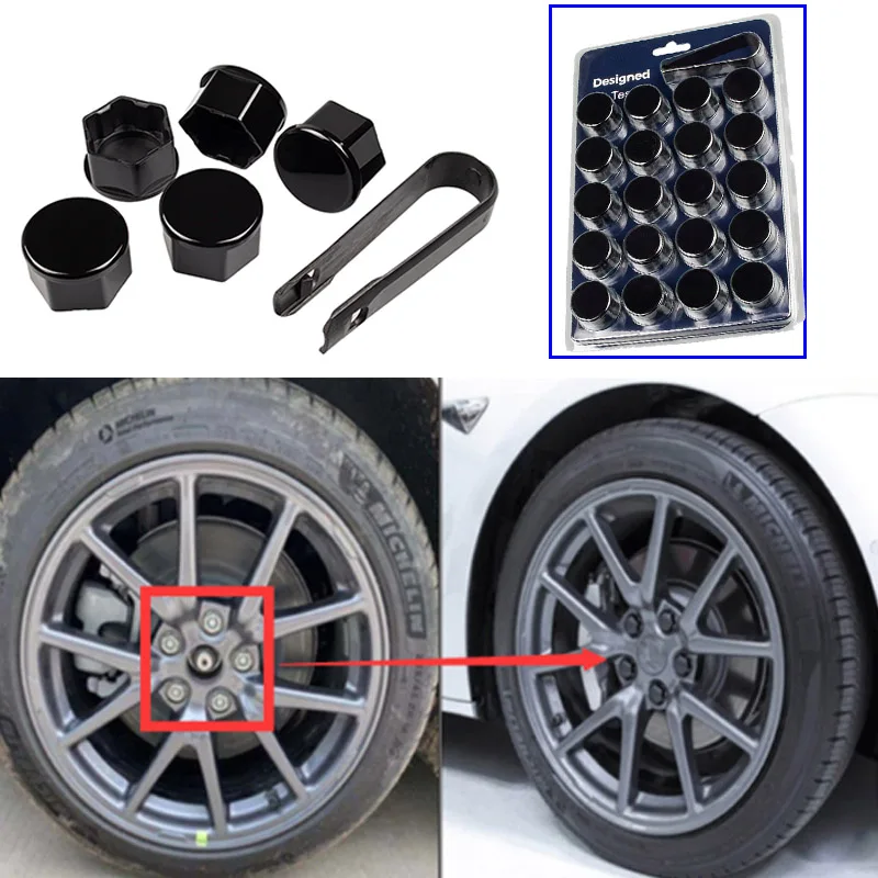 21pcs/Set ABS+PC Wheel Lug Nut Covers+Clip Glossy Black finish Perfect fit For Tesla Model 3 2017 - 2019
21pcs/Set ABS+PC Wheel Lug Nut Covers+Clip Glossy Black finish Perfect fit For Tesla Model 3 2017 - 2019