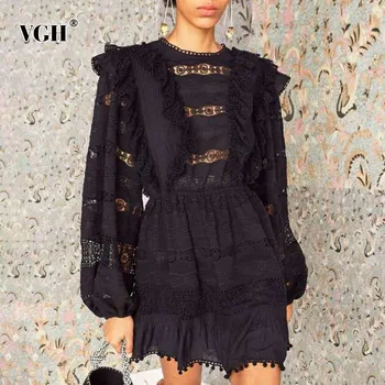 VGH 2020 Autumn Hollow Out A Line Dresses Female Long Lantern Sleeve High Waist Slim The Dress For Women Fashion New
VGH 2020 Autumn Hollow Out A Line Dresses Female Long Lantern Sleeve High Waist Slim The Dress For Women Fashion New