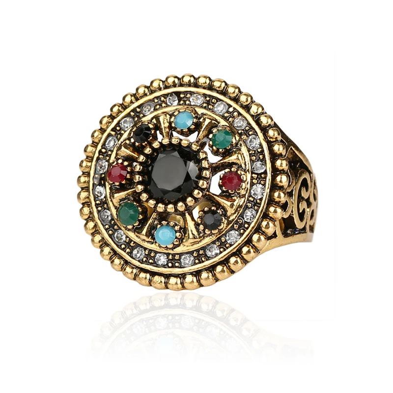 2017 Fine Vintage Jewelry Trendy Round Flower Multicolor Resin Crystal Ancient Gold Color Ring For Women
2017 Fine Vintage Jewelry Trendy Round Flower Multicolor Resin Crystal Ancient Gold Color Ring For Women