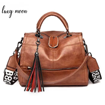 Women Leather Handbag Fashion Designer Female Tassel Shoulder Crossbody Bag Vintage Ladies Handbags Bolsa Feminina ZD1249
Women Leather Handbag Fashion Designer Female Tassel Shoulder Crossbody Bag Vintage Ladies Handbags Bolsa Feminina ZD1249