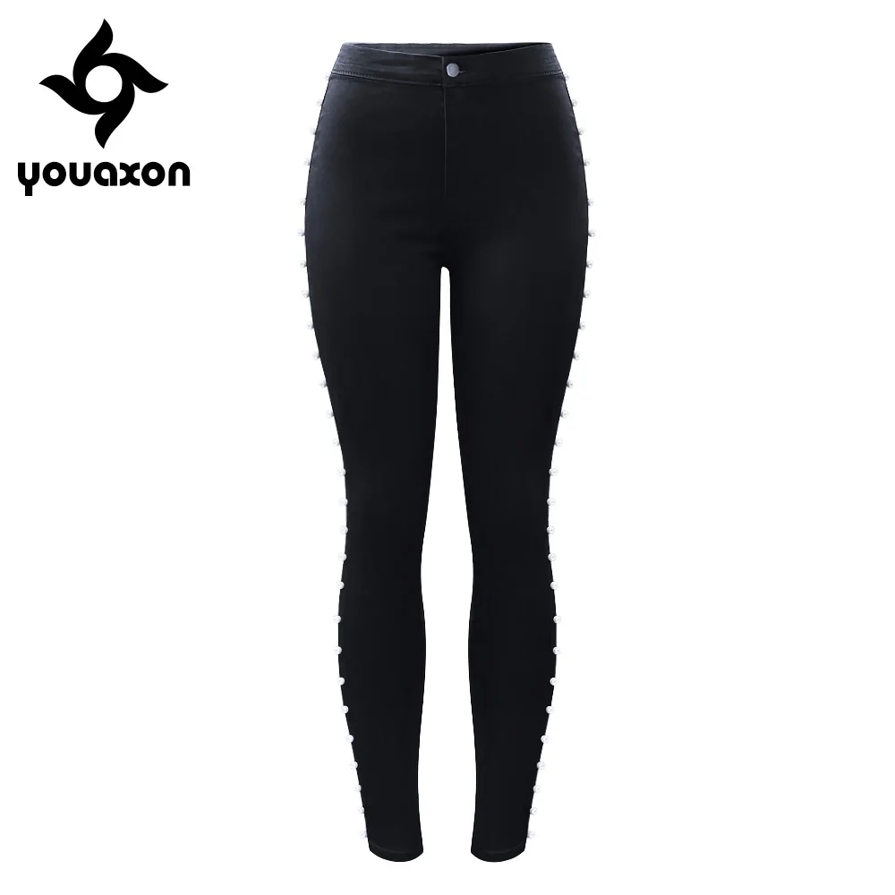 2179 Youaxon New Black High Waist Vintage Side Pearls Jeans Woman Stretchy Denim Pants Trousers For Women Pencil Skinny Jeans
2179 Youaxon New Black High Waist Vintage Side Pearls Jeans Woman Stretchy Denim Pants Trousers For Women Pencil Skinny Jeans