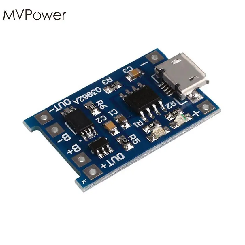 MVpower Useful 5V 1A Micro USB Battery Charging Protection Board Charger Module for 18650 Lithium Rechargeable Li-Ion Battery
MVpower Useful 5V 1A Micro USB Battery Charging Protection Board Charger Module for 18650 Lithium Rechargeable Li-Ion Battery