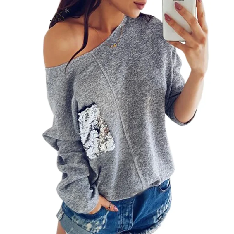 Knitted Sweatshirt Female Slash Neck Sequined Pullover Knitting Warm Winter Plus Size Jumper Women Hoody Pocket Autumn Top
Knitted Sweatshirt Female Slash Neck Sequined Pullover Knitting Warm Winter Plus Size Jumper Women Hoody Pocket Autumn Top