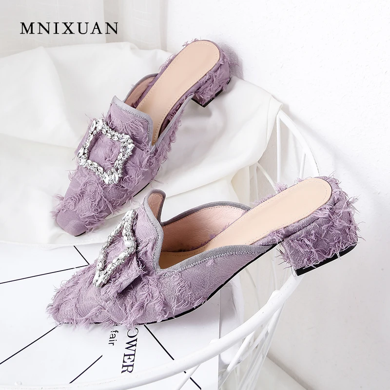 MNIXUAN Handmade fashion women shoes covered toe mules 2019 summer new square toe crystal slip on thick heel slides slippers
MNIXUAN Handmade fashion women shoes covered toe mules 2019 summer new square toe crystal slip on thick heel slides slippers