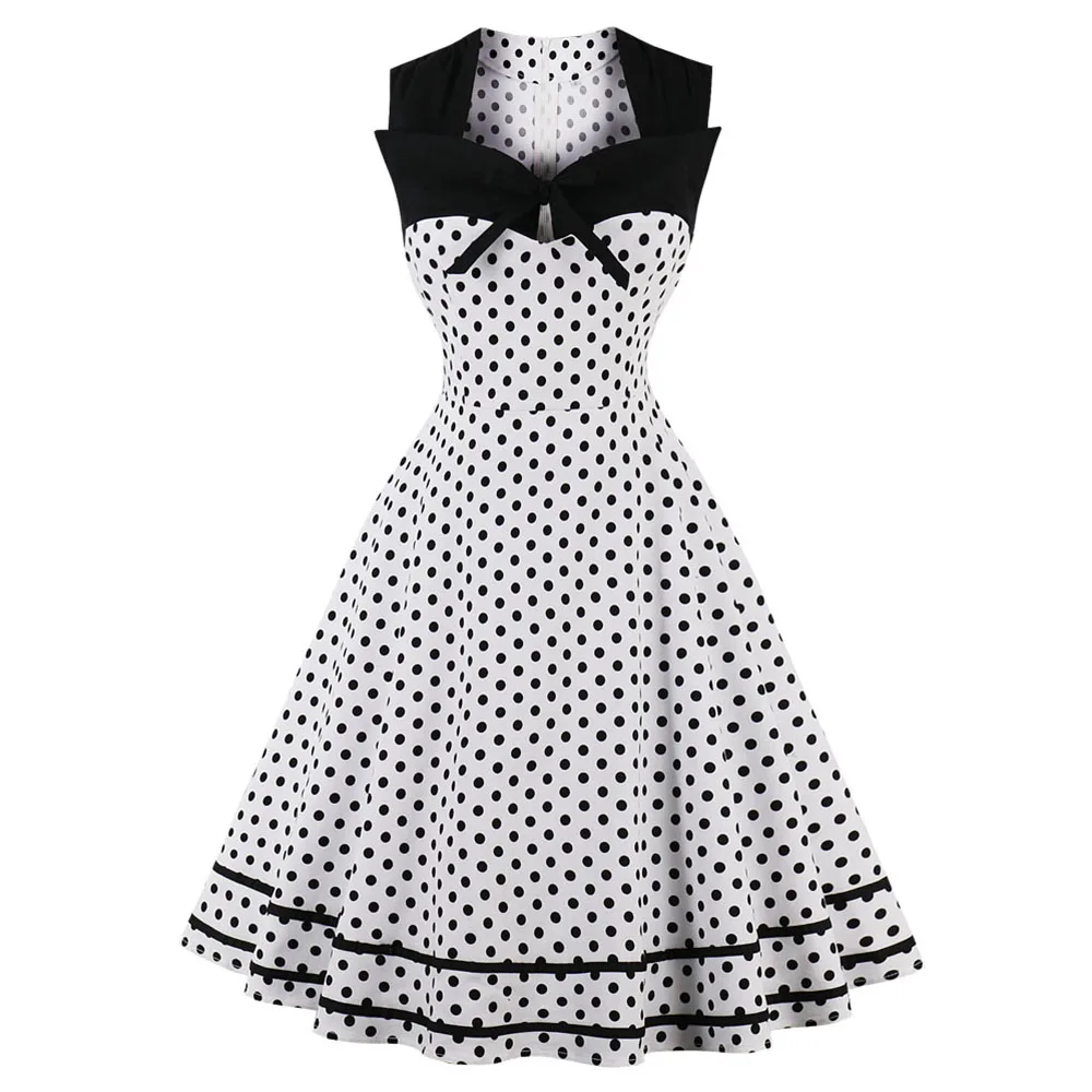 Joineles Plus Size Black Polka Dot Print Women Vintage Dress Summer Sleeveless Bowknot Retro Dress Cotton Party Dress Vestidos
Joineles Plus Size Black Polka Dot Print Women Vintage Dress Summer Sleeveless Bowknot Retro Dress Cotton Party Dress Vestidos