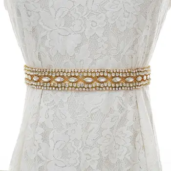 Rhinestones Bridal Belt Gold Crystal Bridal Dress Sash Diamond Wedding Belt For Wedding Dresses S197G
Rhinestones Bridal Belt Gold Crystal Bridal Dress Sash Diamond Wedding Belt For Wedding Dresses S197G