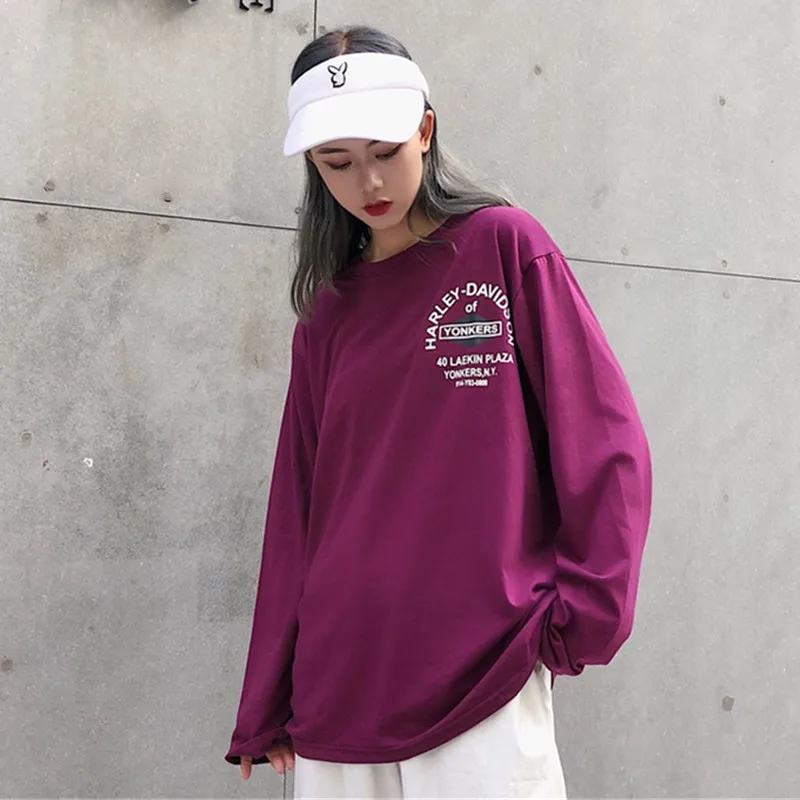 Camiseta Feminina Autumn Women Casual Long Sleeve Tops Korean Ulzzang Harajuku Letter Printed T-shirt Female Vintage Tee Shirts
Camiseta Feminina Autumn Women Casual Long Sleeve Tops Korean Ulzzang Harajuku Letter Printed T-shirt Female Vintage Tee Shirts