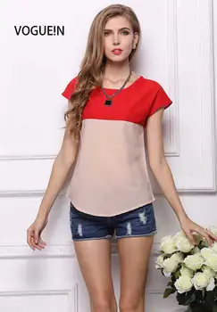 VOGUE!N New Womens Ladies Summer Contrast Color Chiffon Blouse Top Casual Shirt Short Sleeves Tops 6 Colors
VOGUE!N New Womens Ladies Summer Contrast Color Chiffon Blouse Top Casual Shirt Short Sleeves Tops 6 Colors