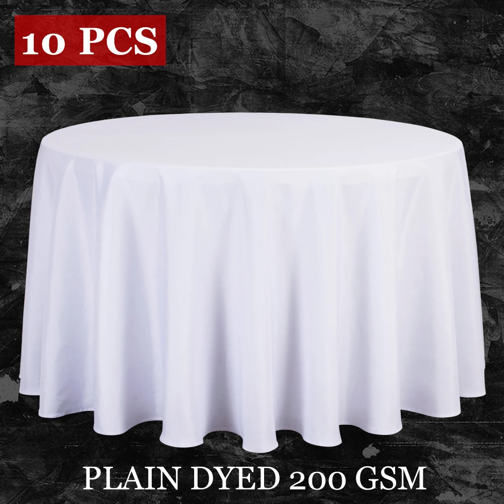 10 90" Round Polyester Tablecloth Wedding Party Table Linens ... 10 90" Round Polyester Tablecloth Wedding Party Table Linens ...