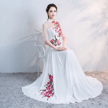 OVERSIZE White Slim Appliques Qipao Vintage Mandarin Collar Peacock Cheongsam Classic Bride Wedding Dress De Noiva Prom Gowns
OVERSIZE White Slim Appliques Qipao Vintage Mandarin Collar Peacock Cheongsam Classic Bride Wedding Dress De Noiva Prom Gowns