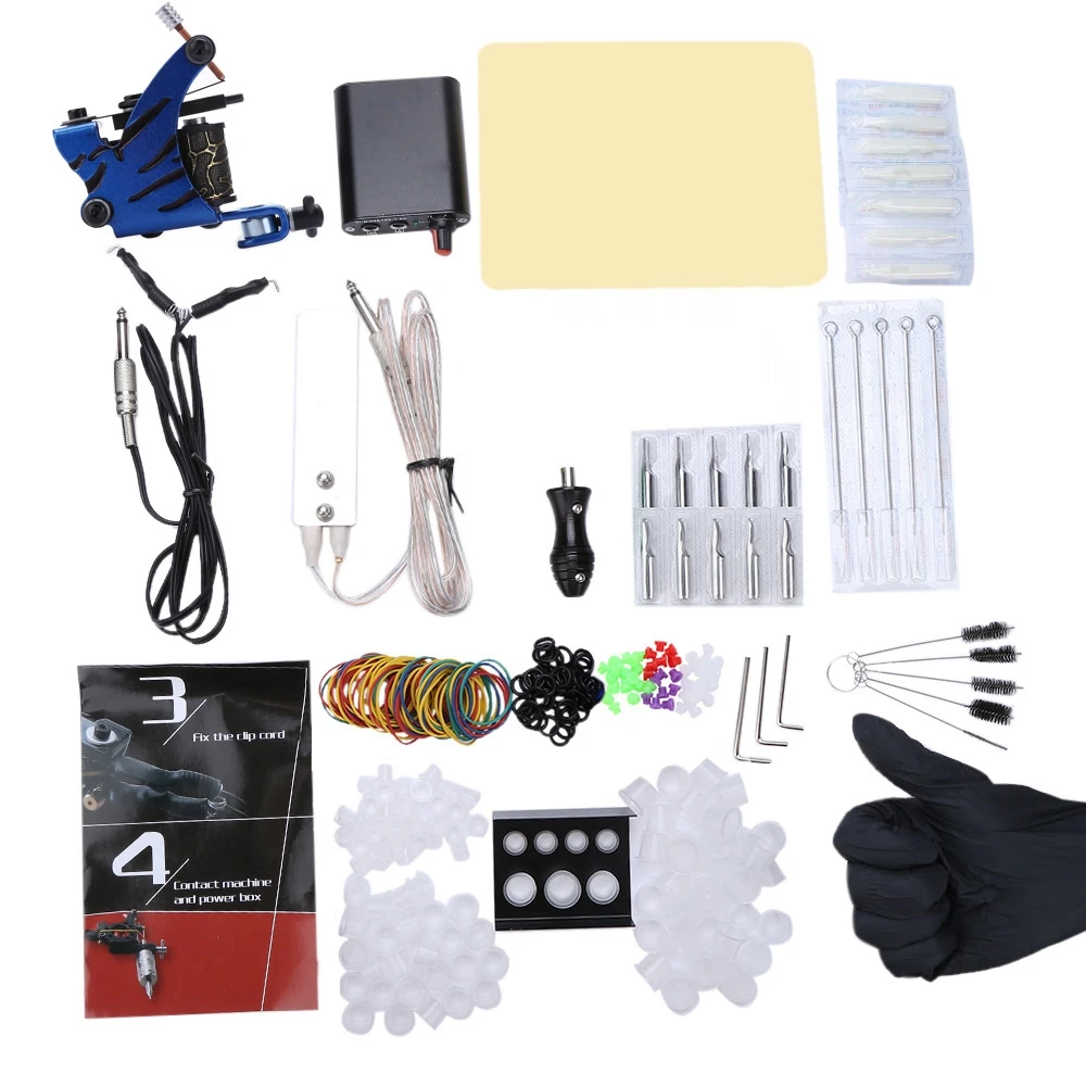 Professional Complete Tattoo Kit Cheap Tattoo Machine Best Tattoo Gun Machine Power Supply Body art For Beginner
Professional Complete Tattoo Kit Cheap Tattoo Machine Best Tattoo Gun Machine Power Supply Body art For Beginner