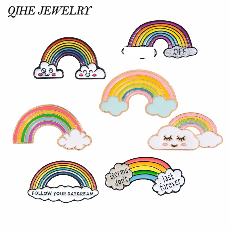 QIHE JEWELRY Rainbow pins Smiling clouds brooches Colorful Glitter badges Brooches for women men girls Rainbow jewelry
QIHE JEWELRY Rainbow pins Smiling clouds brooches Colorful Glitter badges Brooches for women men girls Rainbow jewelry