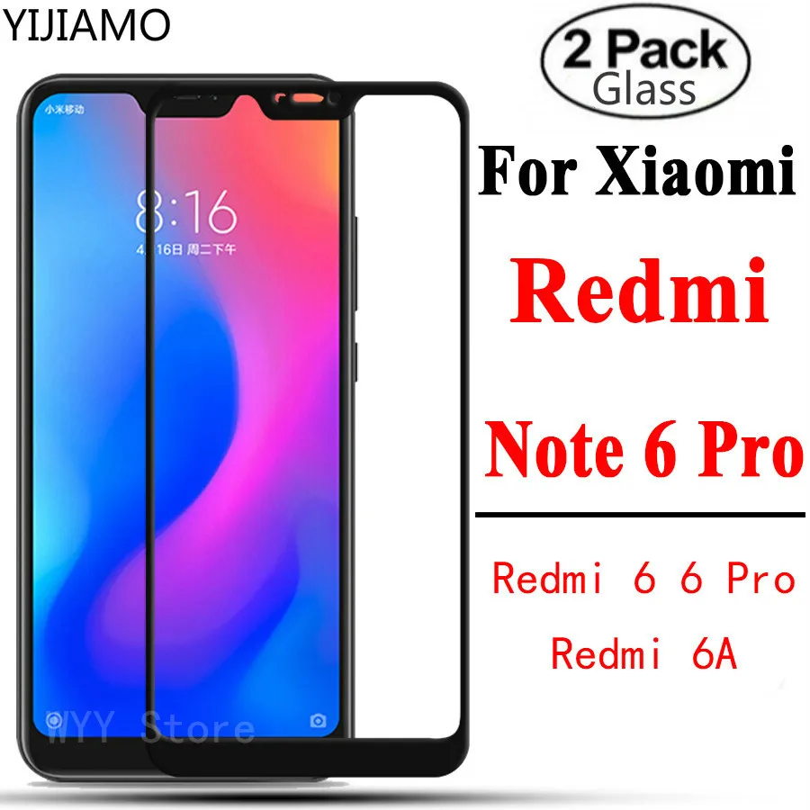 2Pcs lot Tempered Glass for Xiaomi Redmi 6 6A Pro Screen Protector Note pro protective Film 9H | Мобильные телефоны и