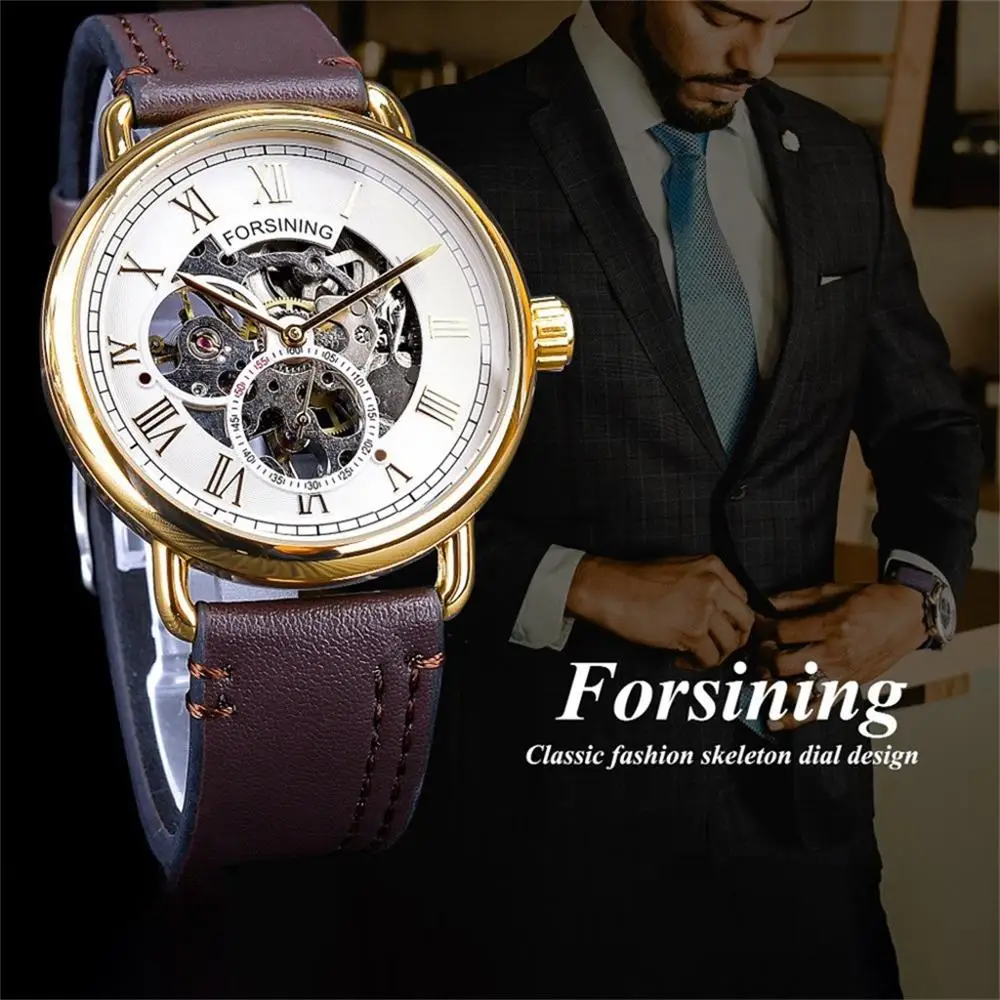 Luxury Hollow Engraving Black Gold Case Leather Classic Fashion Skeleton Dial Design Mechanical Watches Men's Business Watch A40
Luxury Hollow Engraving Black Gold Case Leather Classic Fashion Skeleton Dial Design Mechanical Watches Men's Business Watch A40