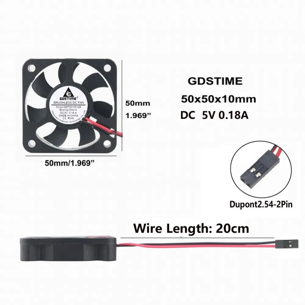 Gdstime 2 шт. 50 мм x 10 мм 5 в Dupont 2Pin Connetor 5 см Бесщеточный вентилятор охлаждения постоянного тока 50x50x10 мм 5010 шт чип малиновый маленький кулер
Gdstime 2 шт. 50 мм x 10 мм 5 в Dupont 2Pin Connetor 5 см Бесщеточный вентилятор охлаждения постоянного тока 50x50x10 мм 5010 шт чип малиновый маленький кулер