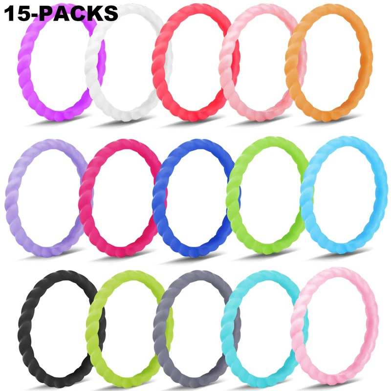 Thin Braided Silicone Ring Women Wedding Rings Rubber Bands Sport Hypoallergenic Crossfit Flexible Woven Silicone Finger Rings
Thin Braided Silicone Ring Women Wedding Rings Rubber Bands Sport Hypoallergenic Crossfit Flexible Woven Silicone Finger Rings