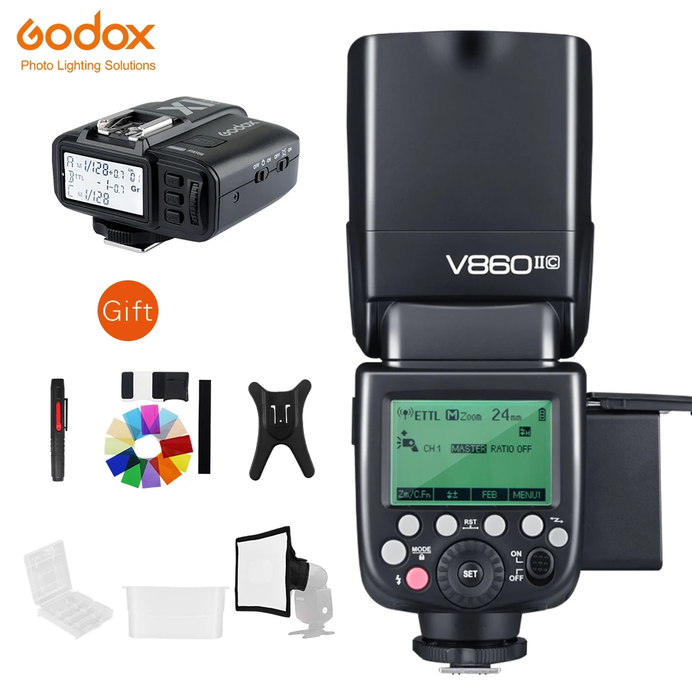 

Godox VING V860II Lithium battery Flash GN60 HSS 1/8000s TTL Speedlite Flash +X1T Trigger For Canon Nikon Sony Olympus Fujifilm