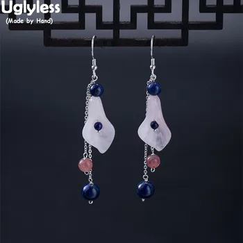 Uglyless 100% Real 925 Sterling Silver Ethnic Earrings for Women Crystal Calla lily Earrings Lapis Tassel Brincos Gems Balls
Uglyless 100% Real 925 Sterling Silver Ethnic Earrings for Women Crystal Calla lily Earrings Lapis Tassel Brincos Gems Balls